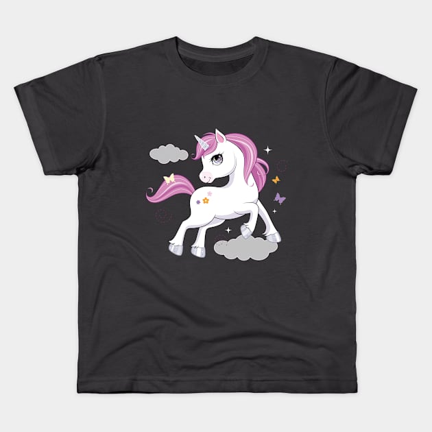 cute little unicorn character tshirt Kids T-Shirt by Tshirt lover 1